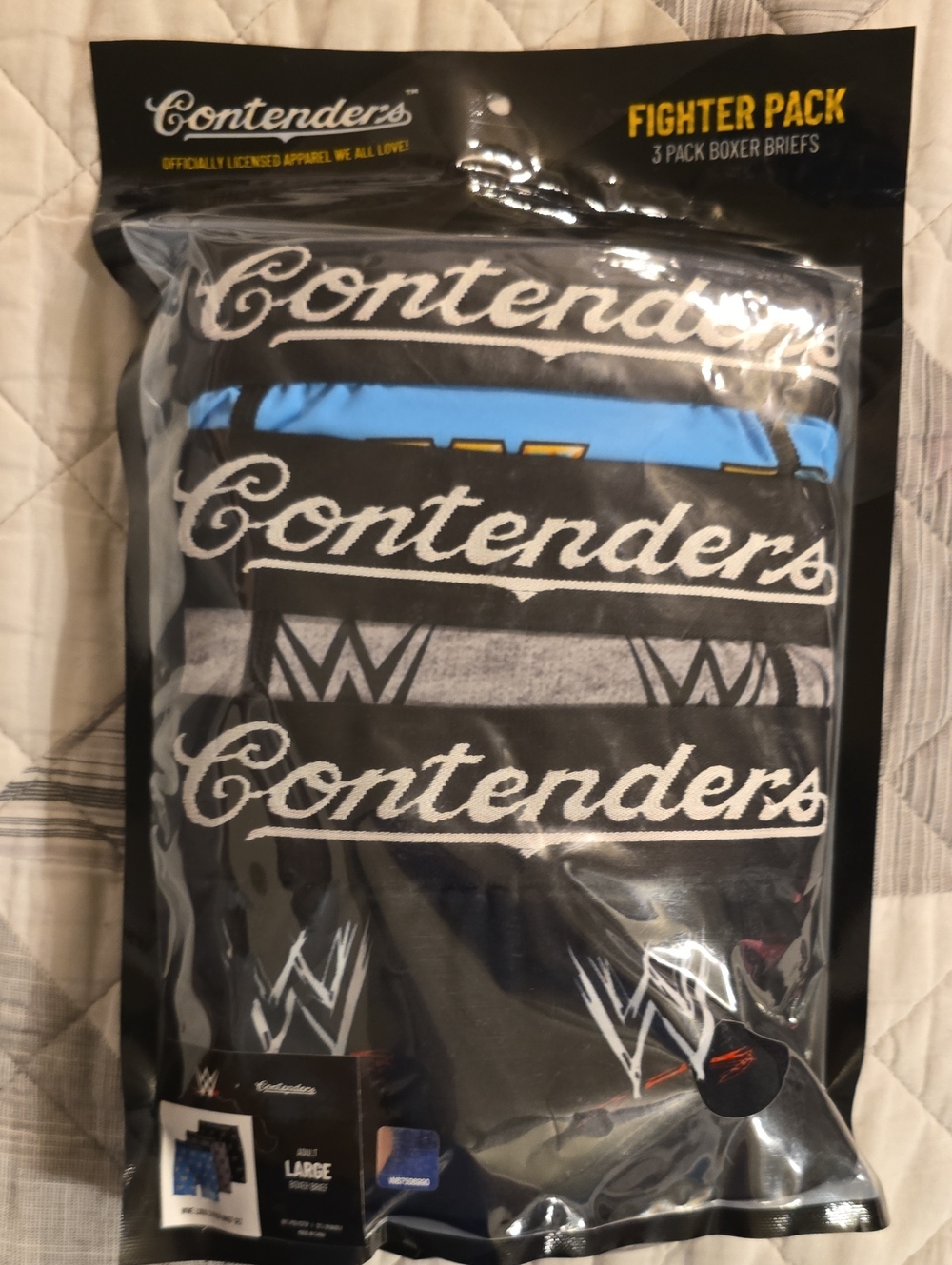 Contenders Men's Boxer Briefs - Black/Blue Fighter Pack (3-Pack)